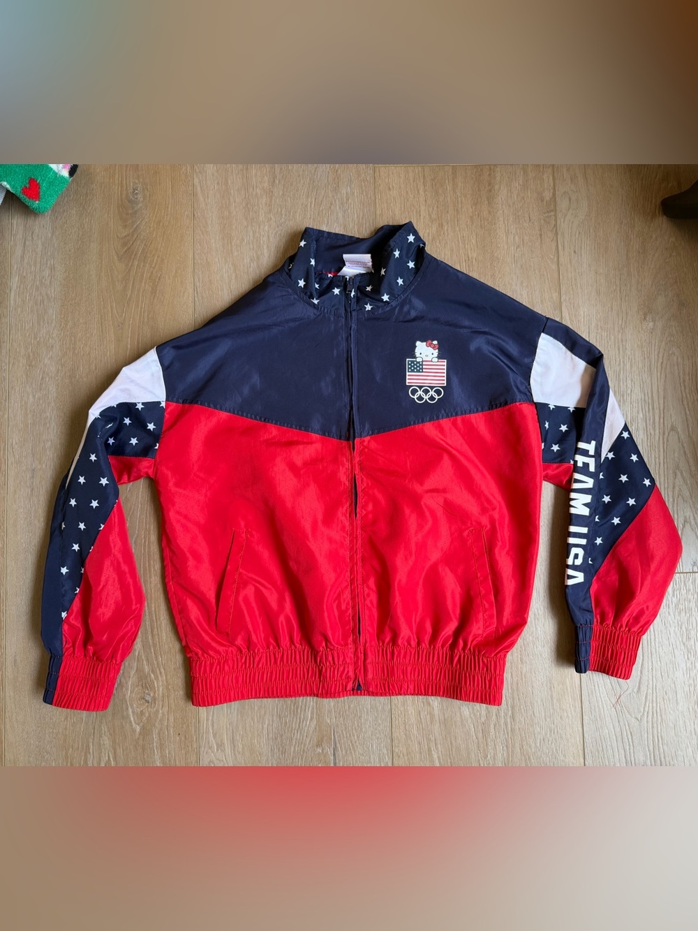 Hello Kitty Team USA Olympic Red and Navy Windbreaker Jacket